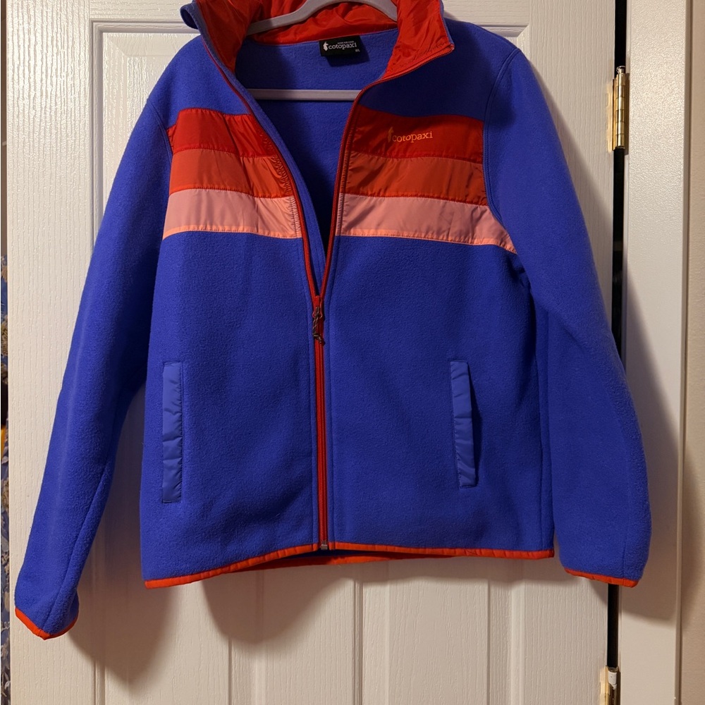 Cotapaxi Teca women’s fleece  Jacket periwinkle purple/ blue with orange stripes